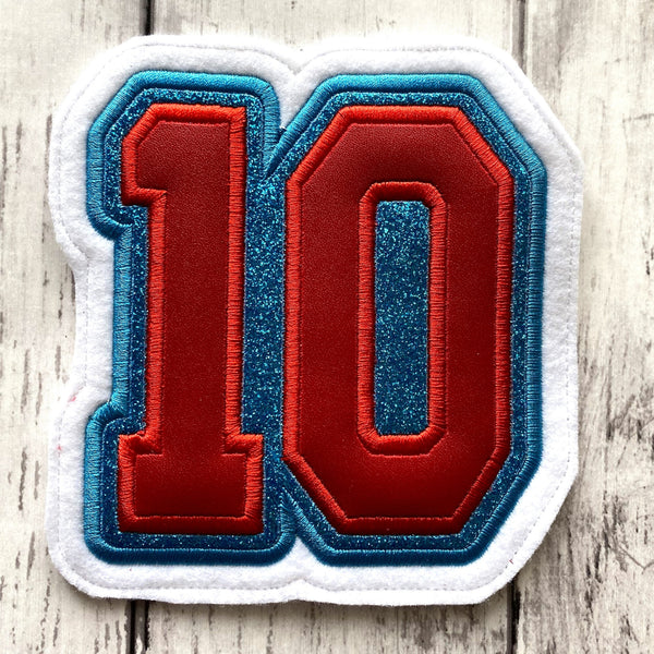 Vinyl Jersey Number Letterman Jacket Patch