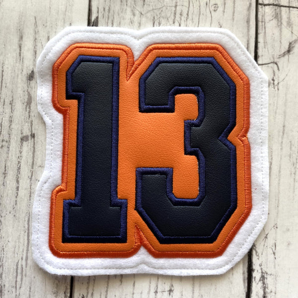 Vinyl Jersey Number Letterman Jacket Patch