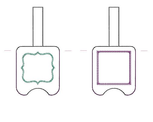 ITH Hand Sanitizer Holder snap tab embroidery design with monogram frame