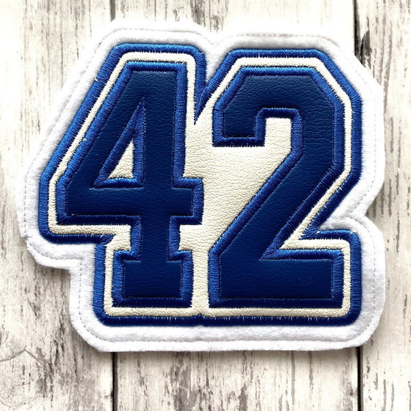 Vinyl Jersey Number Letterman Jacket Patch