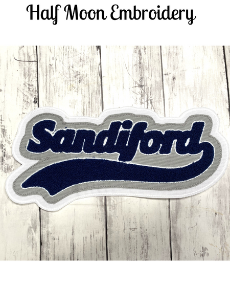 Chenille Name Letterman Jacket Patch Style #5
