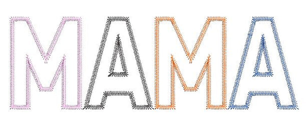 Mama Applique Font Embroidery Design
