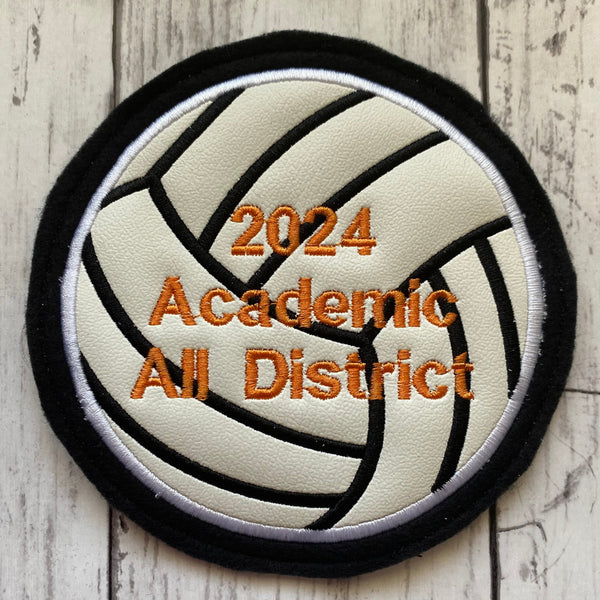 Vinyl Volleyball Letterman Jacket Patch