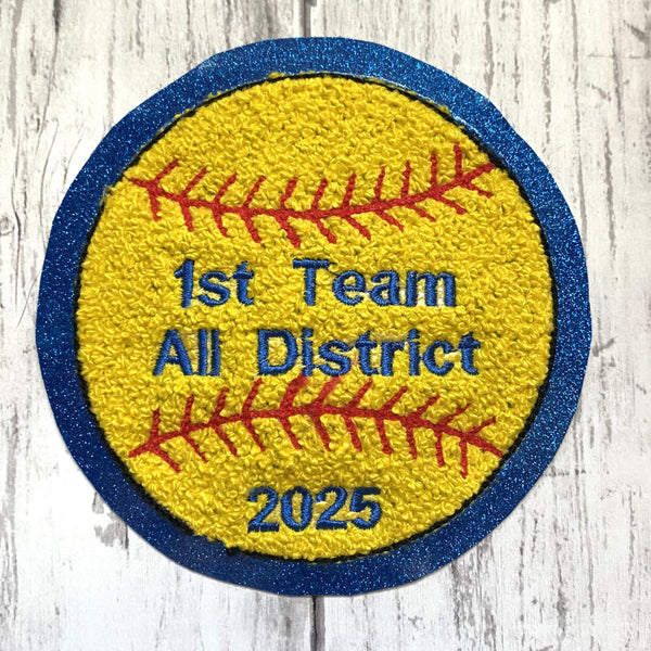 Personalized Chenille Softball Letterman Jacket Patch