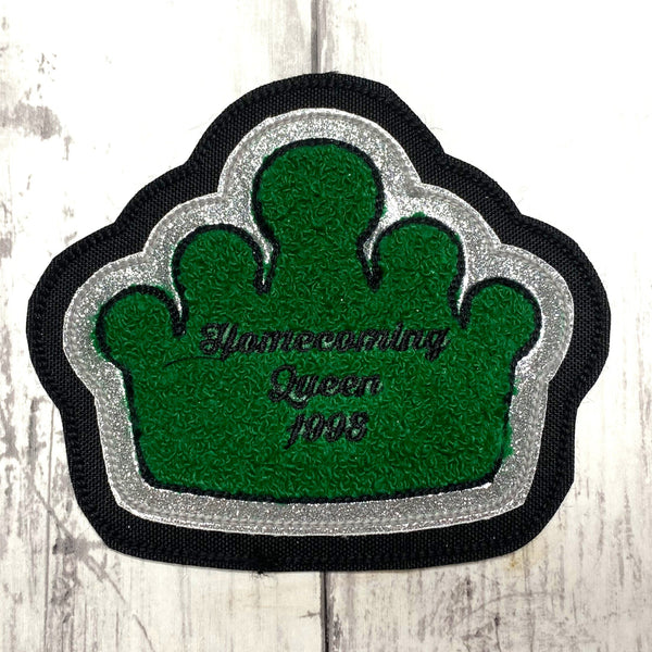 Personalized Chenille Crown Letterman Jacket Patch