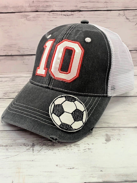 Athlete's Number Cap with Soccer Ball
