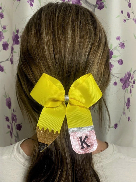 Personalized Back To School Hair Bows