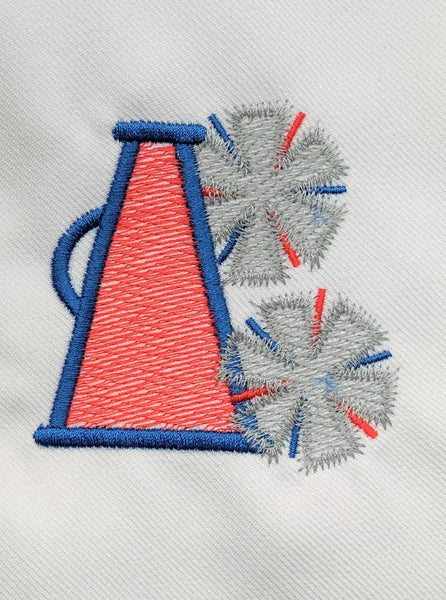 Megaphone with Pom Poms  Embroidery Design