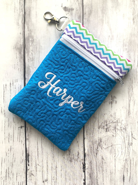 ITH Quilted Zipper Bag Embroidery Design