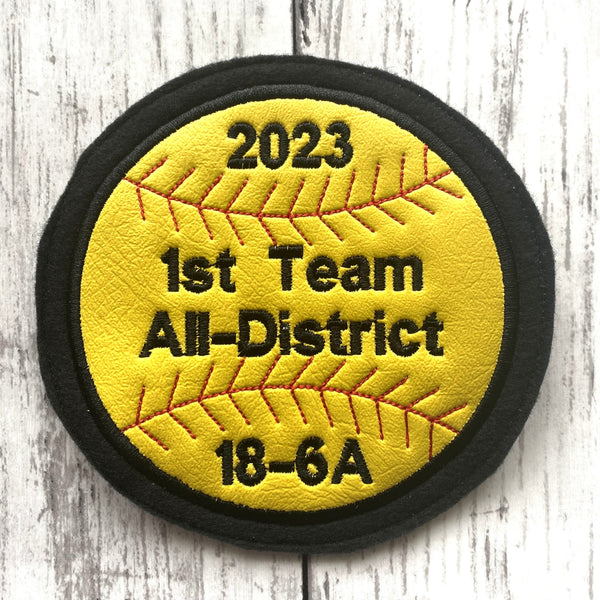 Vinyl Softball Letterman Jacket Patch
