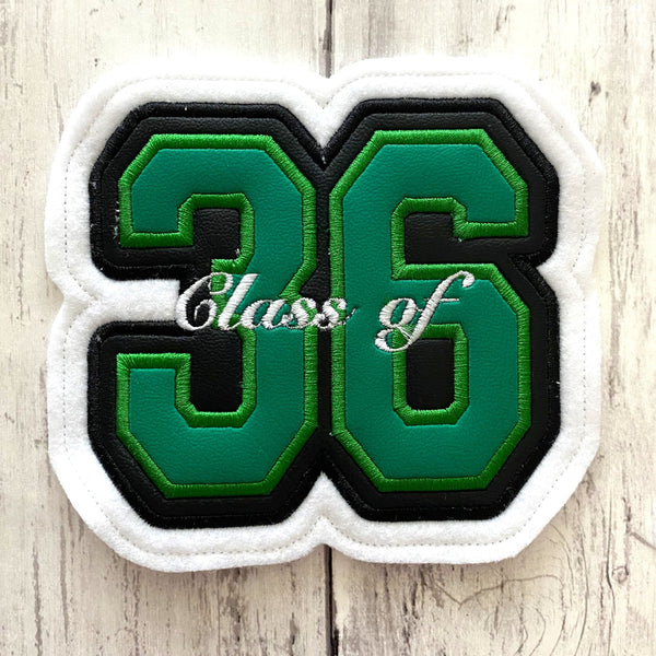 Vinyl Graduation Year Letterman Jacket Patch 2-Digit