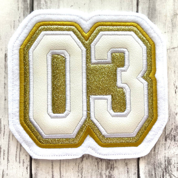 Vinyl Jersey Number Letterman Jacket Patch