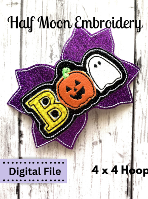 ITH Halloween Hair Bow embroidery