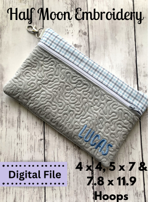 ITH Quilted Zipper Bag Embroidery Design