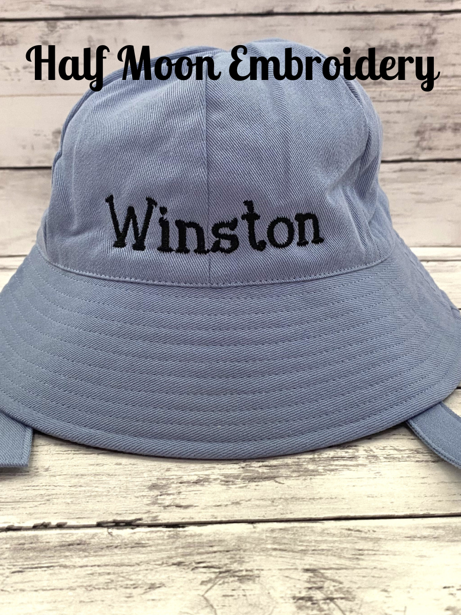 ハット Blue Monogrammed Bucket Hat Zeta Phi Beta ΖΦΒ Mesh Flex Fit Embroidered Bucket Hat