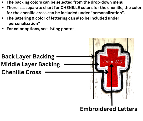 Chenille Cross Letterman Jacket Patch