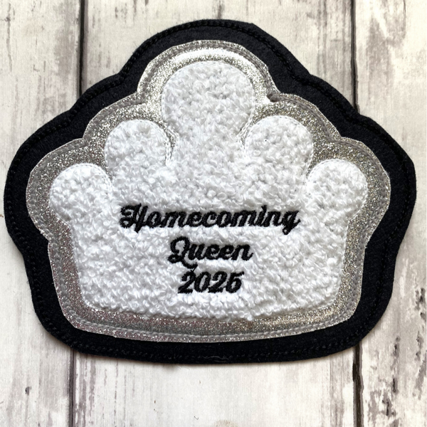 Personalized Chenille Crown Letterman Jacket Patch