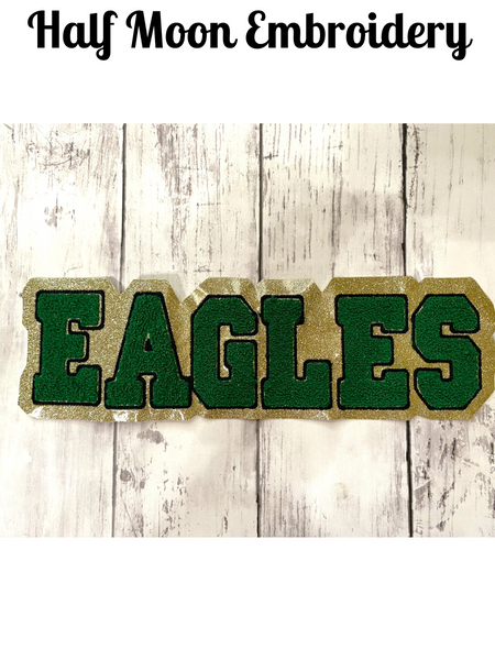 Chenille Name Letterman Jacket Patch in Varsity Letters