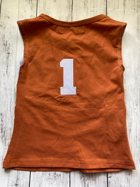 University of Texas UT Hook Em Horn Burnt Orange & White Girls Cheer Uniform