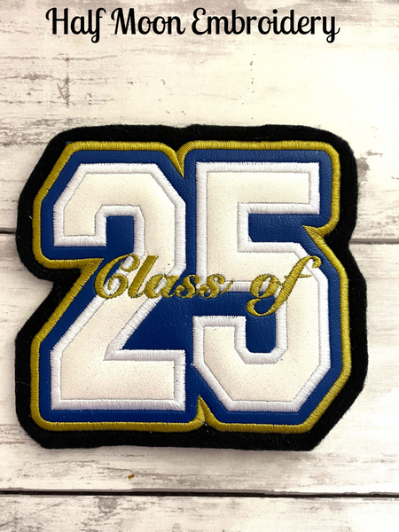 Vinyl Graduation Year Letterman Jacket Patch 2-Digit
