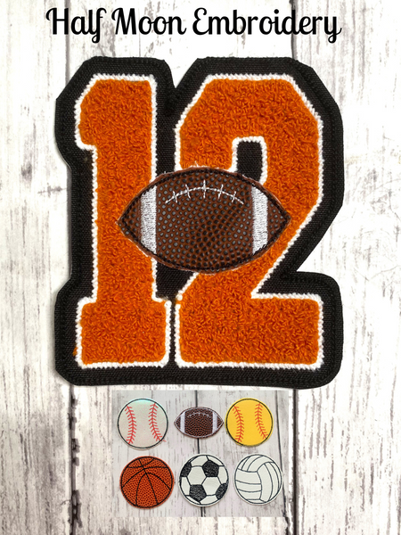 Chenille Jersey Number Letterman Jacket Patch