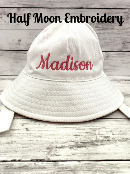 Personalized White Baby Bucket Hat