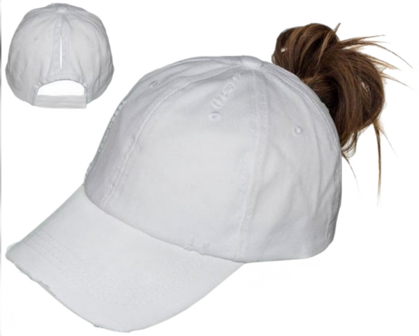 Team Name White Ponytail Cap