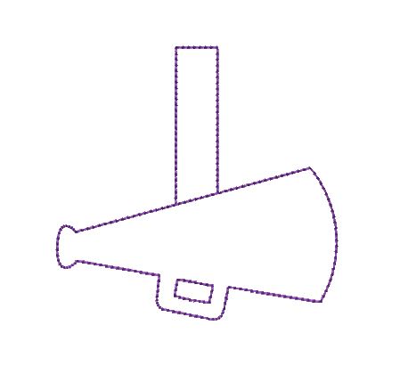 ITH Megaphone  Snap Tab Embroidery Design