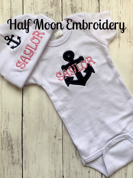 personalized nautical newborn clothing set