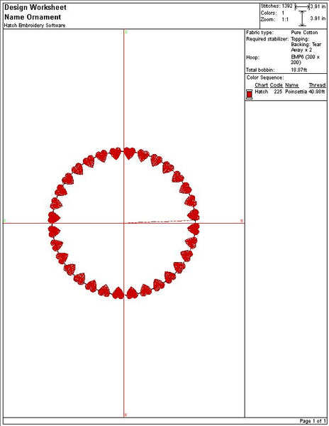 Heart Circle Embroidery Design