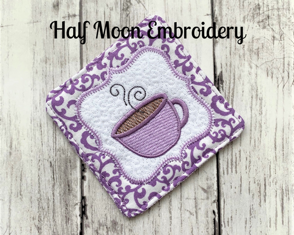 ITH Mug Rug Embroidery Design 4  x 4