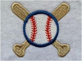 Baseball with Bats Embroidery Design