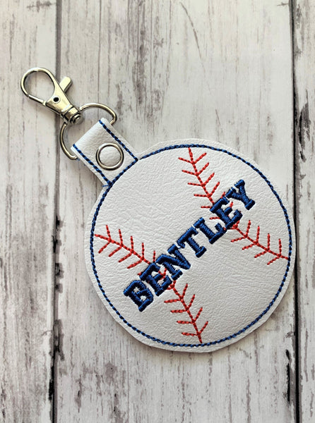Personalized Baseball Keychain Bag Tag