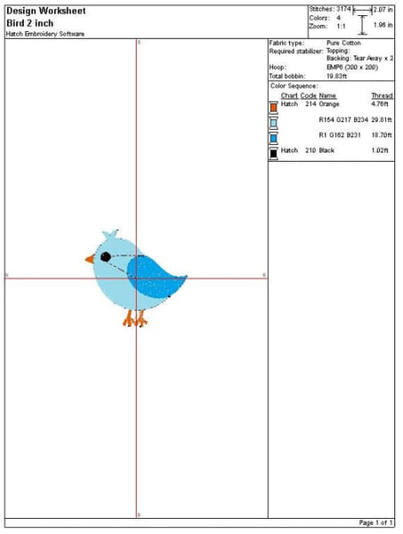 Bird Embroidery Design