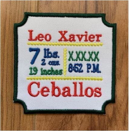Personalized Birth Announcement Patch