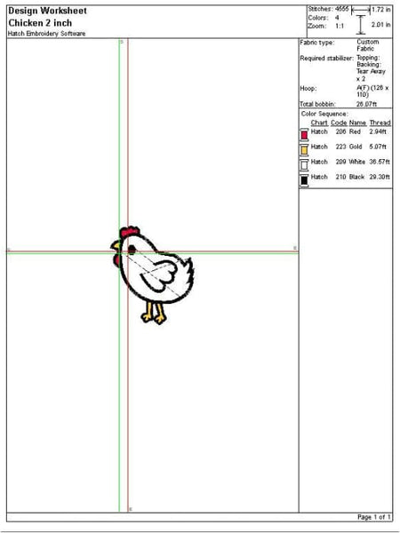 Chicken Embroidery Design