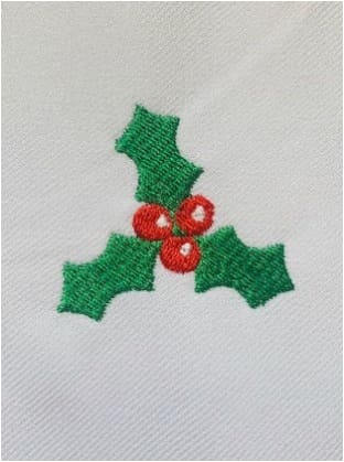 Christmas Holly Embroidery Design