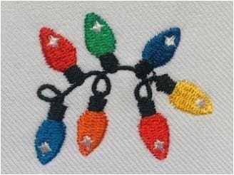 Christmas Lights Embroidery Design