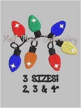 Christmas Lights Embroidery Design