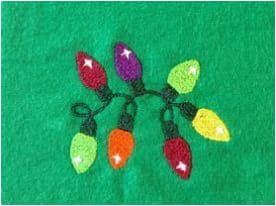 Christmas Lights Embroidery Design