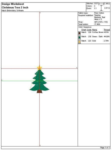 Christmas Tree Embroidery Design