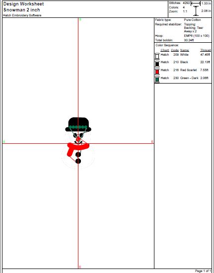 Snowman Embroidery Design