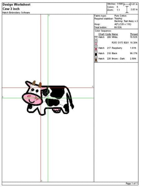 Cow Embroidery Design