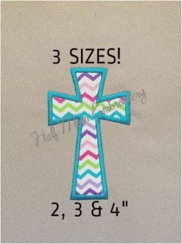 Cross Applique Embroidery Design freeshipping - Half Moon Embroidery