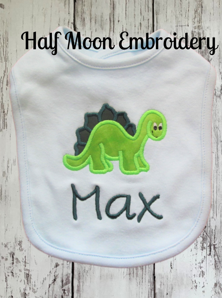 Personalized baby dinosaur bib