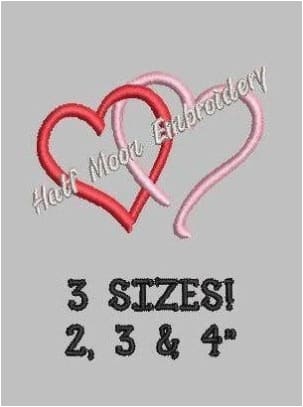 Double Hearts Embroidery Design