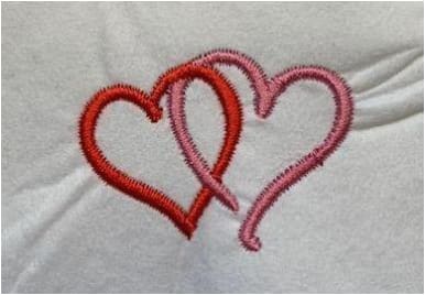 Joined Hearts Embroidery Design