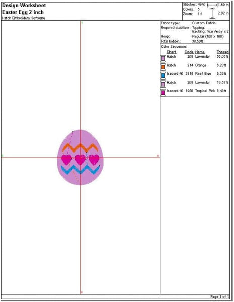 Easter Egg Embroidery Design