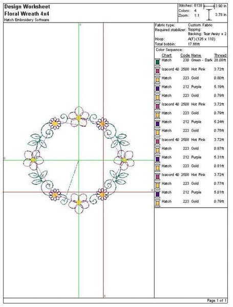 Flower Border Embroidery Design freeshipping - Half Moon Embroidery
