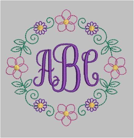 Flower Border Embroidery Design freeshipping - Half Moon Embroidery